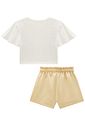 Conjunto de blusa em meia malha e shorts em blend de viscose com elastano 96418 Infanti Infantil Menina Conjunto de blusa em meia malha e shorts em blend de viscose com elastano 96418 Infanti Infantil Menina