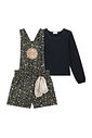 Conjunto de blusa em cotton e jardineira em sarja com elastano 90675 Kukiê Infantil Menina