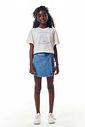 Conjunto de blusa em meia malha e short saia em jeans arkansas 92653 Lilimoon Teen Menina