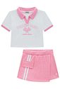 Conjunto de blusa polo em meia malha e short saia em soft line 94918 Infanti Infantil Menina Conjunto de blusa polo em meia malha e short saia em soft line 94918 Infanti Infantil Menina