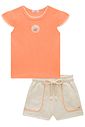 Conjunto de blusa em canelado e shorts em moletom linho sem pelúcia 98063 Kukiê Infantil Menina Conjunto de blusa em canelado e shorts em moletom linho sem pelúcia 98063 Kukiê Infantil Menina