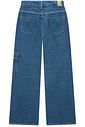 Calça wide leg cargo em jeans 95589 Vic Teen Menina Calça wide leg cargo em jeans 95589 Vic Teen Menina