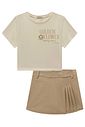 Conjunto de blusa em meia malha e short saia em sarja com elastano 98787 Lilimoon Teen Menina Conjunto de blusa em meia malha e short saia em sarja com elastano 98787 Lilimoon Teen Menina