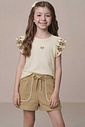 Conjunto de blusa em cotton e shorts em linho santorine com elastano 21727 Infanti Infantil Menina Conjunto de blusa em cotton e shorts em linho santorine com elastano 21727 Infanti Infantil Menina
