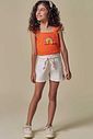 Conjunto de blusa em viscose e shorts em sarja com elastano 93342 Infanti Infantil Menina