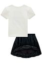 Conjunto de blusa em cotton e saia em chiffon shine (com shorts embutido) 99650 Kukiê Infantil Menina Conjunto de blusa em cotton e saia em chiffon shine (com shorts embutido) 99650 Kukiê Infantil Menina