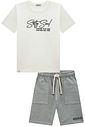 Conjunto de camiseta em malha meia e bermuda em moletom sem pelúcia 97167 LucBoo Infantil Menino Conjunto de camiseta em malha meia e bermuda em moletom sem pelúcia 97167 LucBoo Infantil Menino