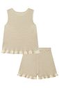 Conjunto de blusa e shorts em tricot 100% algodão 97551 Infanti Infantil Menina