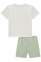 Conjunto de camiseta em meia malha e bermuda em malha alfaiataria com elastano 95051 LucBoo Infantil Menino