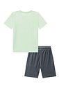 Conjunto de camiseta em meia malha e bermuda em cotton jeans com elastano 94571 LucBoo Infantil Menino Conjunto de camiseta em meia malha e bermuda em cotton jeans com elastano 94571 LucBoo Infantil Menino