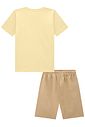 Conjunto de camiseta em meia malha e bermuda em linho santorine com elastano 96555 LucBoo Infantil Menino Conjunto de camiseta em meia malha e bermuda em linho santorine com elastano 96555 LucBoo Infantil Menino