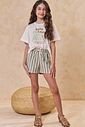 Conjunto de blusa em meia malha e shorts em moletom sem pelúcia 95322 Lilimoon Teen Menina
