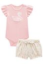 Conjunto de body em suedine com shorts em molecotton 95336 Infanti Bebê Menina