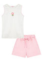 Conjunto de regata em canelado liz e shorts em moletom sem pelúcia 95086 Kukiê Infantil Menina Conjunto de regata em canelado liz e shorts em moletom sem pelúcia 95086 Kukiê Infantil Menina