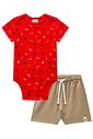 Conjunto de body em cotton e bermuda em cotton jeans com elastano 97972 LucBoo Bebê Menino Conjunto de body em cotton e bermuda em cotton jeans com elastano 97972 LucBoo Bebê Menino