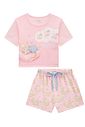 Conjunto de pijama de blusa em meia malha com shorts em malha comfy 95999 Infanti Infantil Menina Conjunto de pijama de blusa em meia malha com shorts em malha comfy 95999 Infanti Infantil Menina