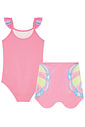 Conjunto de maiô e saída em malha com proteção UV50+ 95212 Kukiê Infantil Menina Conjunto de maiô e saída em malha com proteção UV50+ 95212 Kukiê Infantil Menina