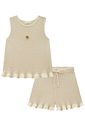Conjunto de blusa e shorts em tricot 100% algodão 97551 Infanti Infantil Menina