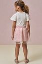 Conjunto de blusa em cotton e saia em tule paetê. Com shorts embutido 95863 Infanti Infantil Menina