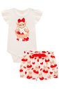 Conjunto de body em cotton com shorts em molecotton 99181 Infanti Bebê Menina
