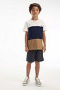 Conjunto de camiseta em meia malha e bermuda em cotton jeans com elastano 92433 LucBoo Infantil Menino Conjunto de camiseta em meia malha e bermuda em cotton jeans com elastano 92433 LucBoo Infantil Menino