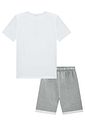 Conjnto de camiseta em meia malha e bermuda em moletom sem pelúcia 97292 LucBoo Infantil Menino