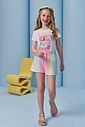 Conjunto de blusa em meia malha e shorts em molecotton 95682 Infanti Infantil Menina Conjunto de blusa em meia malha e shorts em molecotton 95682 Infanti Infantil Menina