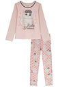 Conjunto de pijama de blusa em meia malha e calça legging em malha fresh 94272 Kukiê Infantil Menina Conjunto de pijama de blusa em meia malha e calça legging em malha fresh 94272 Kukiê Infantil Menina