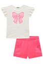 Conjunto de blusa em cotton e shorts em tecido shine 99099 Infanti Infantil Menina Conjunto de blusa em cotton e shorts em tecido shine 99099 Infanti Infantil Menina
