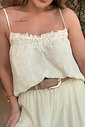 BLUSA COM BABADOS DE RENDA ISABELA BLUSA COM BABADOS DE RENDA ISABELA