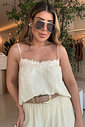 BLUSA COM BABADOS DE RENDA ISABELA BLUSA COM BABADOS DE RENDA ISABELA