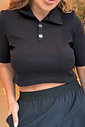 BLUSA GOLA POLO CROPPED ELAINE LANÇA PERFUME BLUSA GOLA POLO CROPPED ELAINE LANÇA PERFUME
