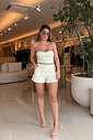 SHORT ALFAIATARIA BICOLOR COM LINHO SARA SHORT ALFAIATARIA BICOLOR COM LINHO SARA