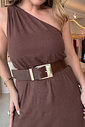 VESTIDO OMBRO UNICO COM LINHO MAVI VESTIDO OMBRO UNICO COM LINHO MAVI