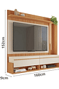 Painel para TV 50 Polegadas Freijó/Off White Arthus1.6 Caemmun
