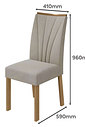 Mesa 4 Cadeiras Em MDF 120X80 Com Vidro Lopas Celebrare com Cadeira Apogeu Amendoa/Off White