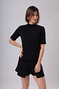 BLUSA MANGA CURTA CANELADA SARAH - Preto