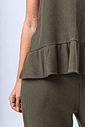 BLUSA REGATA COM BABADO SIROCCO - OLIVA NOIR