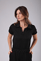 TWIN SET BLUSA POLO + CARDIGAN TRAMA PRETO