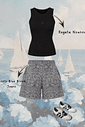SHORTS EVASÊ JACQUARD BLUE BLOOM JEANS