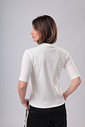 BLUSA MANGA CURTA CANELADA SARAH - Off White BLUSA MANGA CURTA CANELADA SARAH - Off White