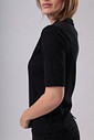 BLUSA MANGA CURTA CANELADA SARAH - Preto