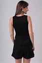CONJUNTO REGATA PEPLUM ROMA E SHORTS TIVOLI -  PRETO