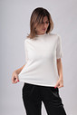 BLUSA MANGA CURTA CANELADA SARAH - Off White BLUSA MANGA CURTA CANELADA SARAH - Off White
