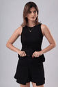 CONJUNTO REGATA PEPLUM ROMA E SHORTS TIVOLI -  PRETO