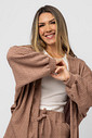 CONJUNTO CARDIGAN + CALÇA TRAMA NUDE