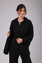TWIN SET BLUSA POLO + CARDIGAN TRAMA PRETO