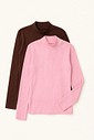 KIT BLUSA GOLA MARROM & ROSA - 08.08 s a l e - Especial de Inverno