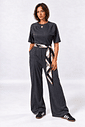 CONJUNTO BLUSA E CALÇA PANTALONA ALGODÃO PIMA - CHUMBO