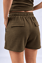 CONJUNTO REGATA COM BABADO E SHORTS SIROCCO - OLIVA NOIR